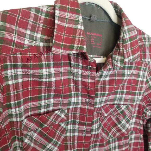 Mammut Womens Plaid Flannel Shirt Size S Gorpcore Casual Grunge Outdoor Snap Up - Picture 5 of 10